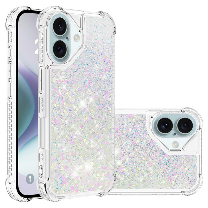Monwutong Slim Fit Case for iPhone 16 PlusSoft TPU Glitter Liquid Quicksand Effect Silicone Stylish CaseScreen and Camer