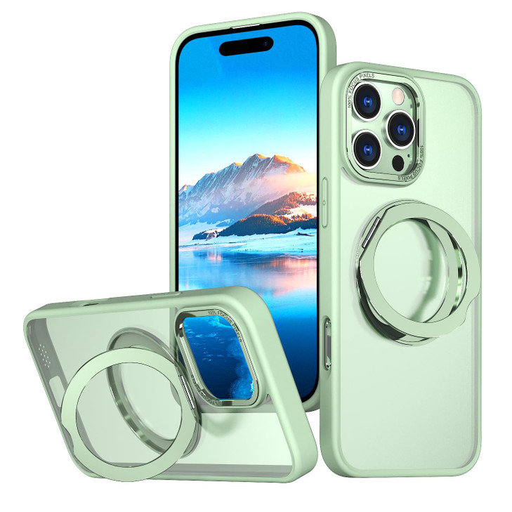 Mangix for iPhone 16 Pro Max Case360 Rotatable Invisible Magnetic Ring Stand Compatible with MagSafe AntiFingerprint Pro
