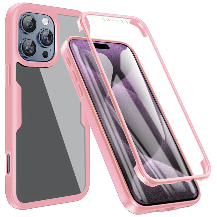 CCSmall for Apple iPhone 16 Pro Clear Case with Screen Protector Full Body Protective Soft TPU Rugged Bumper Slim Case S