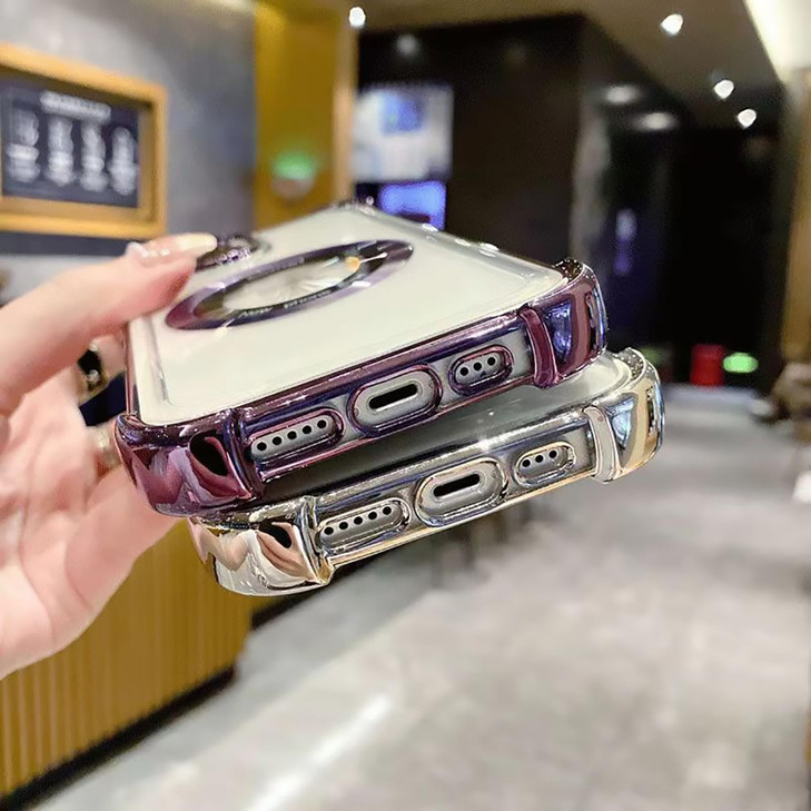Eiyikof for iPhone 16 Pro Max Case Magnetic Transparent CaseLuxury Bling Four Corners Shockproof MilitaryGrade Protectio
