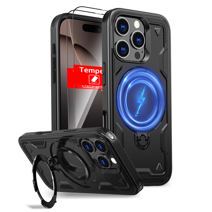THBONRA for iPhone 16 Pro Case Magnetic Compatible with MagSafe Wireless Chargingwith 2 Screen ProtectorsBuiltin Camera