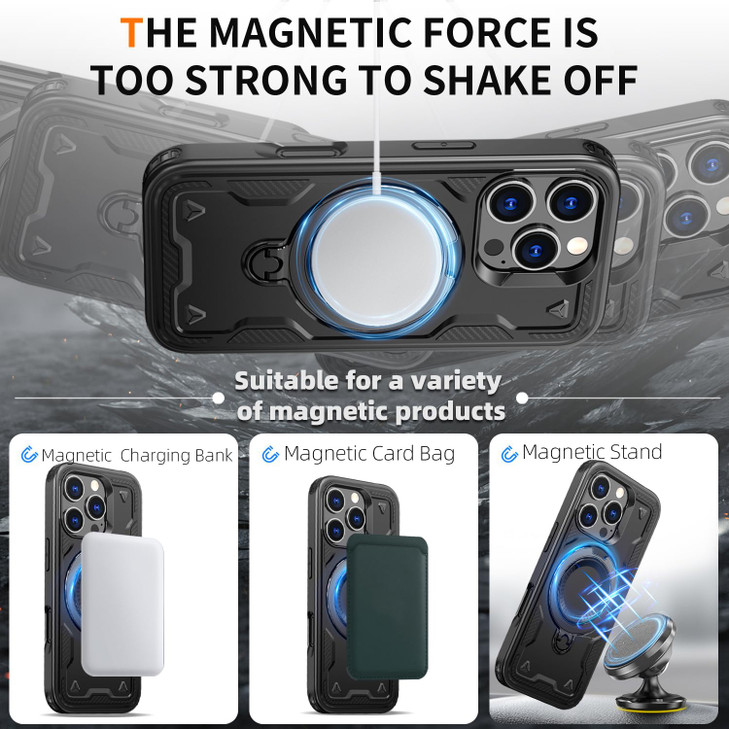 THBONRA for iPhone 16 Pro Case Magnetic Compatible with MagSafe Wireless Chargingwith 2 Screen ProtectorsBuiltin Camera