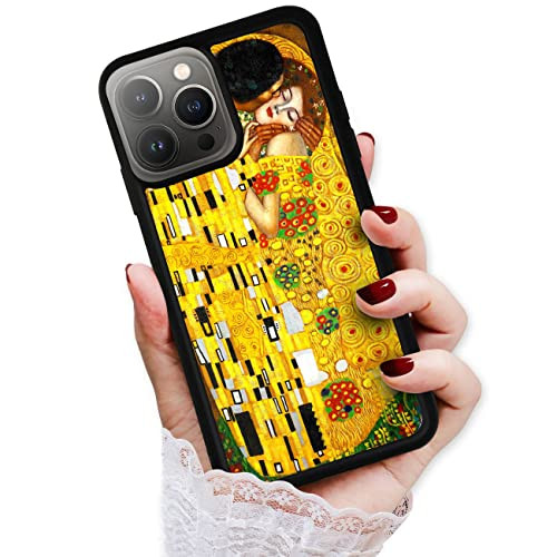 AjourTek for iPhone 16 Pro Max Durable Protective Soft Back Case Phone Cover HOT13711 Klimt The Kiss 13711