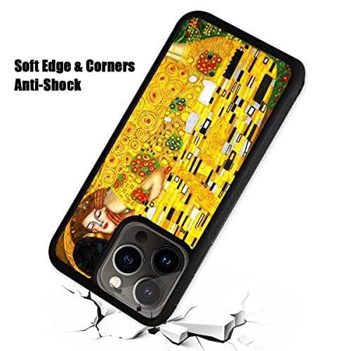 AjourTek for iPhone 16 Pro Max Durable Protective Soft Back Case Phone Cover HOT13711 Klimt The Kiss 13711