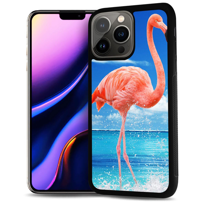 for iPhone 16 Pro Max Durable Protective Soft Back Case Phone Cover HOT13067 Flamingo