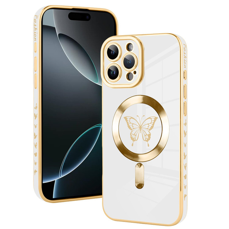 Fiyart Magnetic Case for iPhone 16 Plus Compatible with MagSafe Wireless ChargingCute Butterfly Phone Case with Camera P