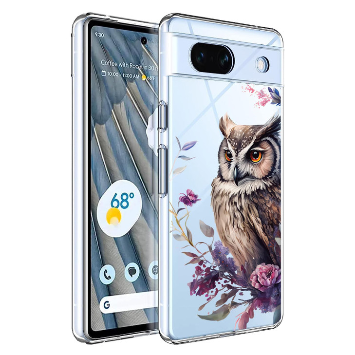 YCJACE Clear Phone Case for iPhone 16 Pro MaxSoft TPU Bumper Phone Case with Owl Pattern Shockproof Slim Fit Cover Case