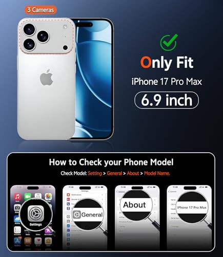 FNTCASE for iPhone 17 ProMax Case Clear Magnetic Phone Cases Compatible with Magsafe Slim Anti Yellowing Military Grade