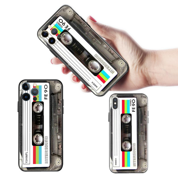 Compatible with iPhone 16 Pro Max CaseCassette Tape Shockproof Music Cool Phone Case Bumper Heavy Duty Matte Finish Prot