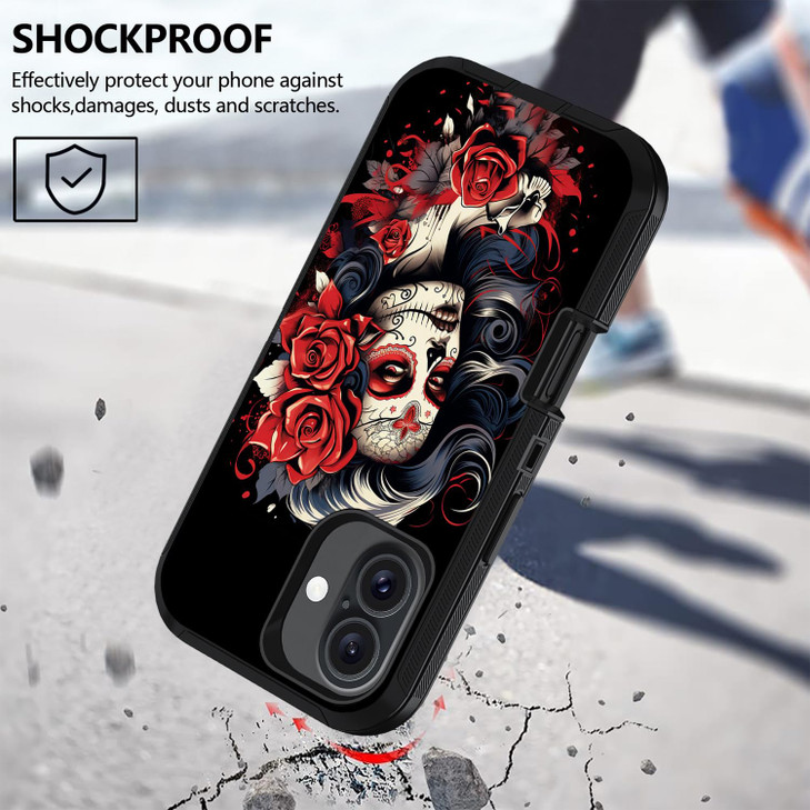 ERWYTYIOI for iPhone 16 Case Heavy Duty 3Layer Military Grade AntiScratch Shockproof Stylish Phone Protective Case for i