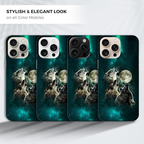 GlamCase for iPhone 16 Pro Max iPhone 16 Pro Max Case Moon Wolf Face Design Printed Slim Sleek Cute Plastic Hard Protect