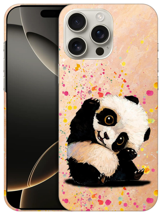 GlamCase for iPhone 16 Pro Max iPhone 16 Pro Max Case Watercolour Panda Printed Slim Sleek Cute Plastic Hard Protective