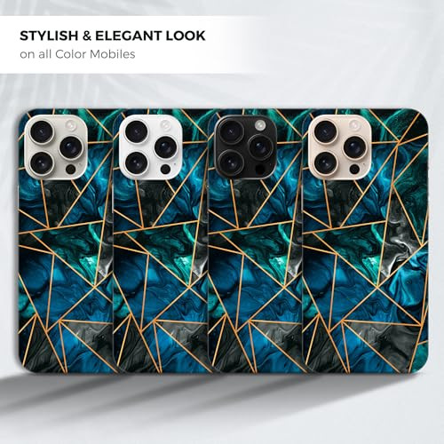 GlamCase for iPhone 16 Pro Max iPhone 16 Pro Max Case Blue Marble Geometric Pattern Printed Slim Sleek Cute Plastic Hard