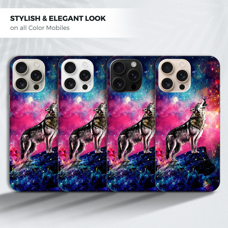 GlamCase for iPhone 16 Pro Max iPhone 16 Pro Max Case Wolf Galaxy Stars Printed Slim Sleek Cute Plastic Hard Protective