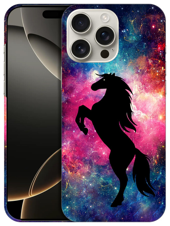 GlamCase for iPhone 16 Pro Max iPhone 16 Pro Max Case Horse Galaxy Stars Printed Slim Sleek Cute Plastic Hard Protective