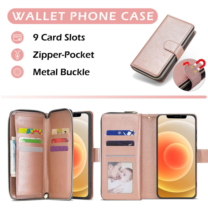 ZCDAYE Wallet Case for iPhone 15 Plus with Card Holder Premium Zipper Large Space Flip Leather Phone Cover for iPhone 15