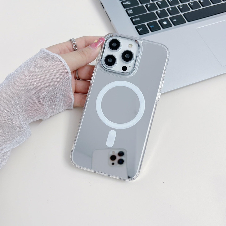 YTanazing Mirror Magnetic Case for iPhone 16 Pro Compatible with MagSafe Cute Glass Glossy Mirror Back Case for Women Gi