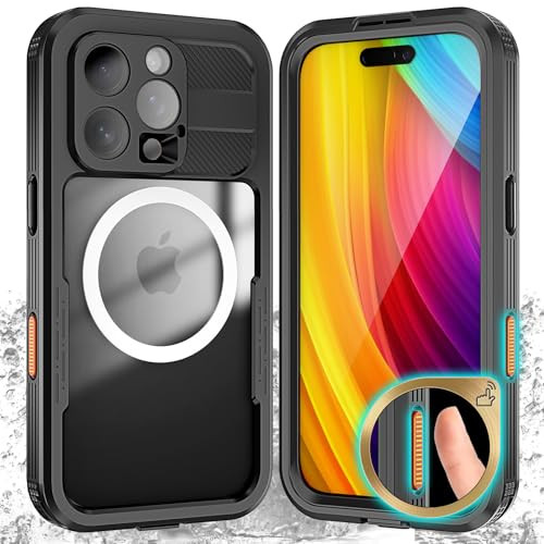 Towevine for iPhone 16 Pro Case Waterproofwith MagSafe SnowproofDustproof and ShockproofIP68 Certified Real 360 Full Bod