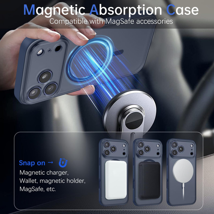 BENTOBEN Magnetic for iPhone 17 Pro Max Case 2025 Compatible with Magsafe Full Camera Wrapped Translucent Matte Phone Ca