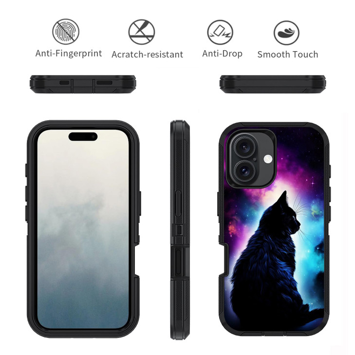 ZXHSBROK Designed for iPhone 16 Plus Case Military Grade Heavy Duty 3Layer Shockproof Drop Phone Protective Cover for iP