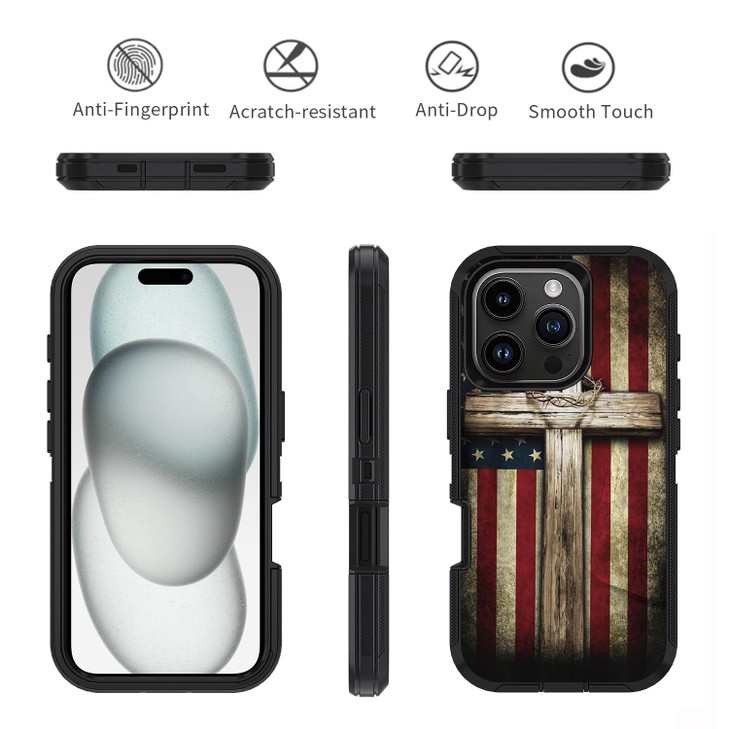 ZXHSBROK Designed for iPhone 16 Pro Case Military Grade Heavy Duty 3Layer Shockproof Drop Phone Protective Cover for iPh