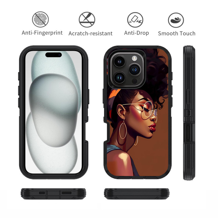 FVAENDHIO for iPhone 16 Pro Case Heavy Duty 3 in 1 Hybrid Military Grade Shockproof Drop FullBody Protective Cover for i
