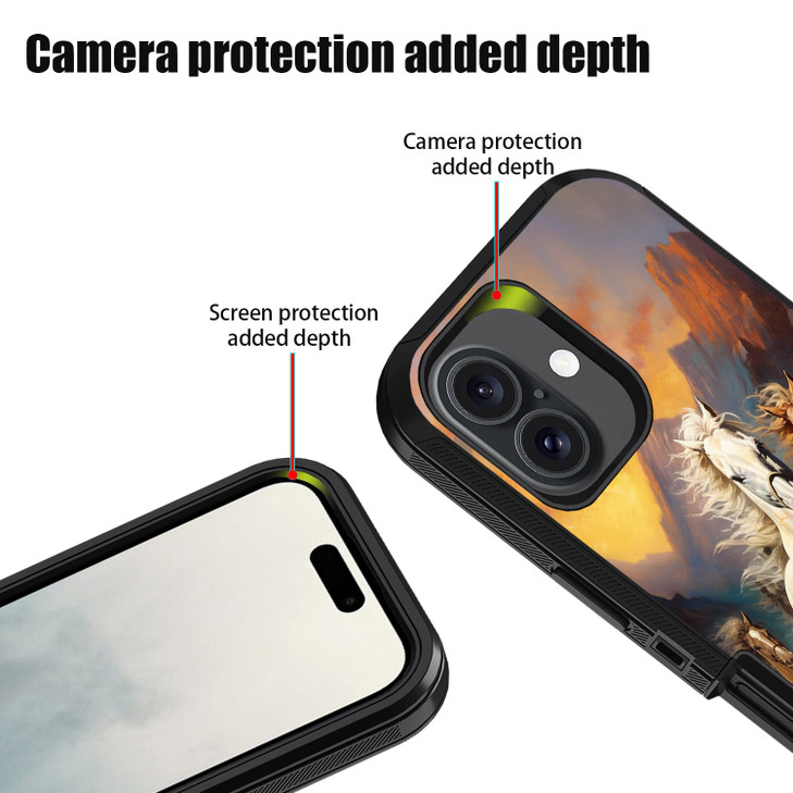 BXIKEOPIU Designed for iPhone 16 Plus Case Heavy Duty 3Layer Shockproof DustDrop Proof FullBody Rugged Phone Protective