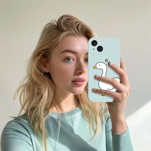 LuminousGuard for iPhone 16 Pro Case Compatible with MagSafe Cute Kawaii Duck Magnetic Phone Case Blue Liquid Silicone S