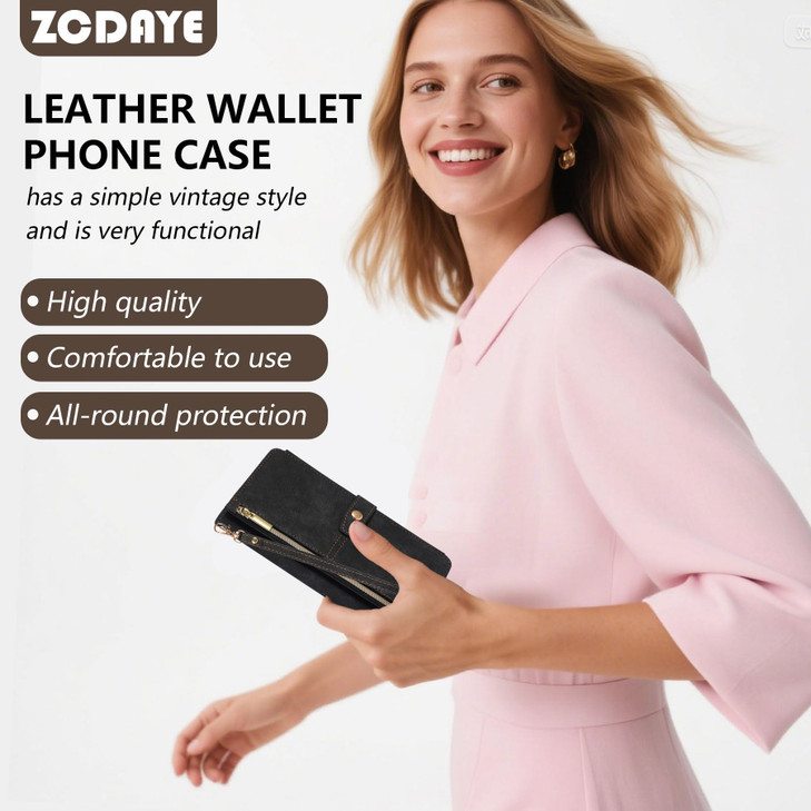 ZCDAYE Wallet Case for iPhone 13 Pro Max iPhone 13 Pro Max67 inches Wallet Phone Case Premium Zipper with Wristlet Flip