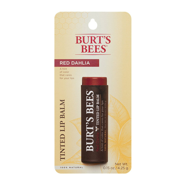 Burt's Bees 100% Natural Tinted Lip Balm, Red Dahlia with Shea Butter & Botanical Waxes  1 Tube