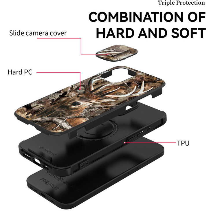 smauncucn for iPhone 16 Plus Case with Slide Camera CoverHeavy Duty Dual Layer Hybrid Shock Proof Protective Rugged Bump