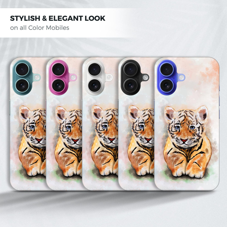 for iPhone 16 Plus iPhone 16 Plus Case Cute Baby Tiger Printed Slim Sleek Hard Plastic Protective Back Cover for iPhone