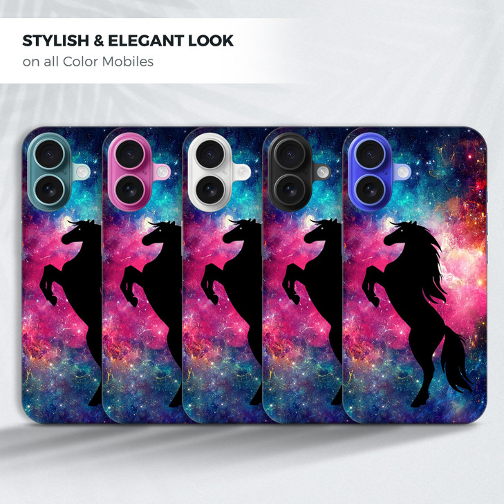 GlamCase for iPhone 16 iiPhone 16 Case Horse Galaxy Stars Design Printed Slim Sleek Cute Plastic Hard Snap on Protective