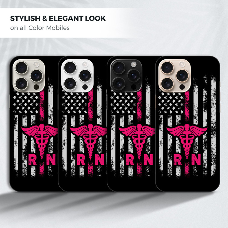 GlamCase for iPhone 16 Pro iPhone 16 Pro Case Nurse Flag Rn Design Printed Slim Sleek Cute Plastic Hard Snap on Protecti