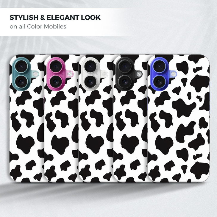 GlamCase for iPhone 16 iPhone 16 Case Cow Skin Print Design Printed Slim Sleek Cute Plastic Hard Snap on Protective Desi