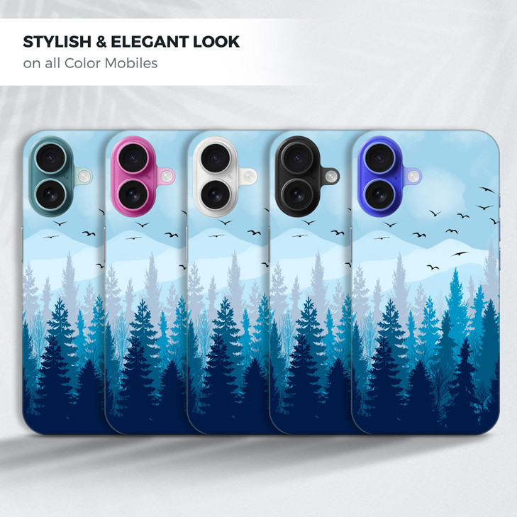GlamCase for iPhone 16 iiPhone 16 Case Nature Misty Forest Design Printed Slim Sleek Cute Plastic Hard Snap on Protectiv