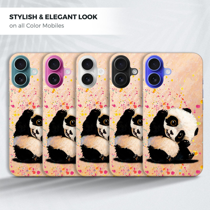 GlamCase for iPhone 16 iPhone 16 Case Watercolour Panda Design Printed Slim Sleek Cute Plastic Hard Snap on Protective D