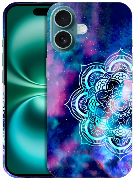 GlamCase for iPhone 16 Plus iPhone 16 Plus Case Mandala Galaxy Design Printed Slim Fit Cute Plastic Hard Protective Desi