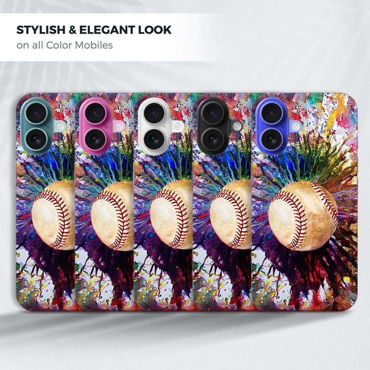 GlamCase for iPhone 16 iPhone 16 Case Vintage Color Baseball Design Printed Slim Sleek Cute Plastic Hard Snap on Protect