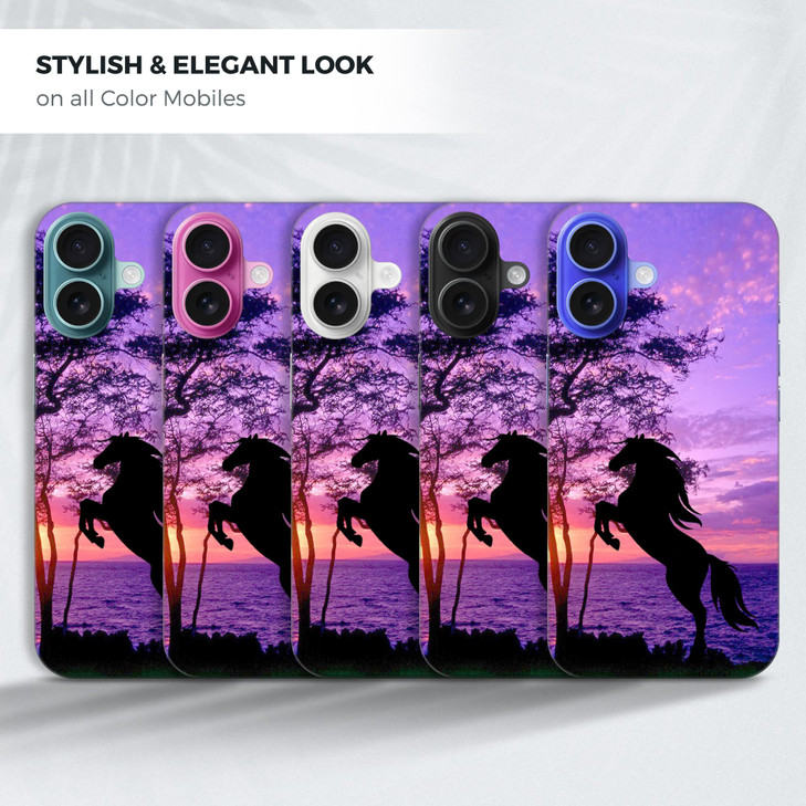 GlamCase for iPhone 16 Plus iPhone 16 Plus Case Horse Printed Cute Slim Sleek Plastic Hard Snap on Protective Designer B
