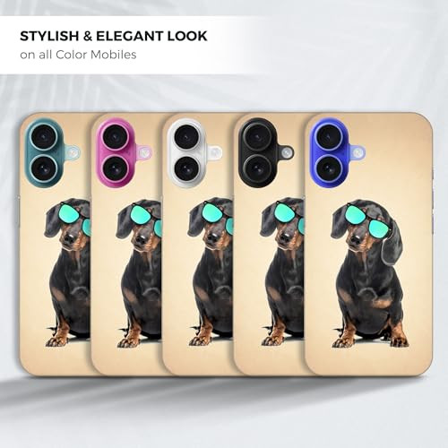 for iPhone 16 Plus iPhone 16 Plus Case Cute Eye Style Dachshund Printed Slim Sleek Hard Plastic Protective Back Cover fo