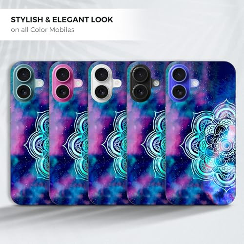 GlamCase for iPhone 16 iPhone 16 Case Mandala Galaxy Design Printed Slim Sleek Cute Plastic Hard Snap on Protective Desi