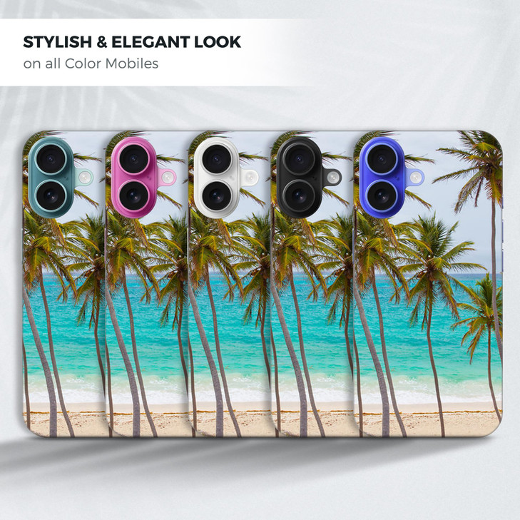 GlamCase for iPhone 16 Plus iPhone 16 Plus Case Tropical Palm Tree On Beach Printed Slim Sleek Cute Plastic Hard Protect