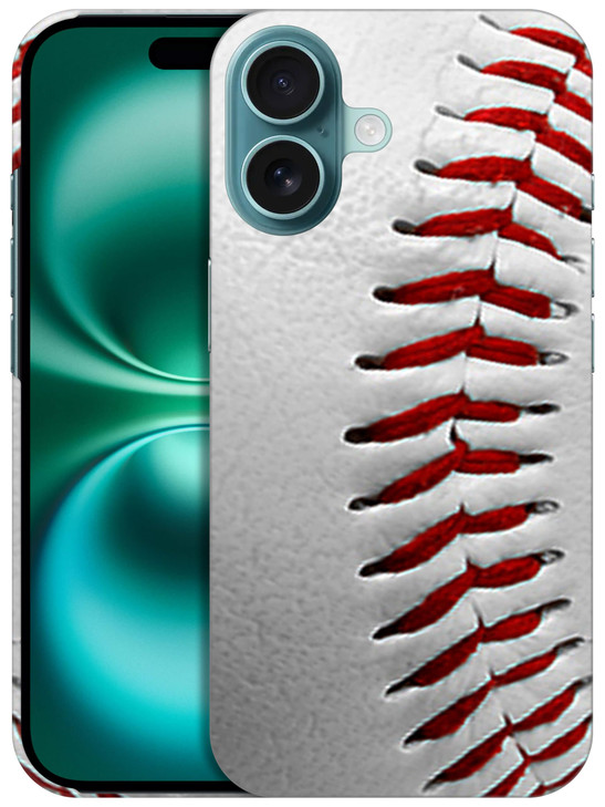 GlamCase for iPhone 16 Plus iPhone 16 Plus Case Baseball Printed Cute Slim Sleek Plastic Hard Snap on Protective Designe