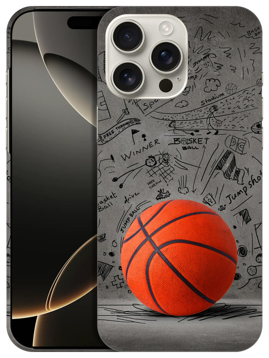 GlamCase for iPhone 16 Pro Max iPhone 16 Pro Max Case Basketball Wall Art Printed Slim Sleek Cute Plastic Hard Protectiv