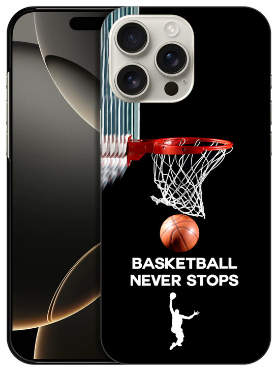 GlamCase for iPhone 16 Pro Max iPhone 16 Pro Max Case Basketball Never Stops Printed Slim Sleek Cute Plastic Hard Protec