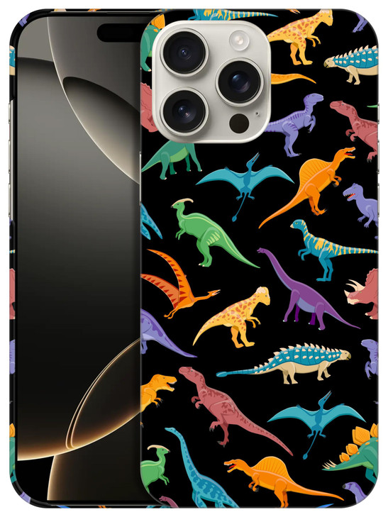 GlamCase for iPhone 16 Pro iPhone 16 Pro Case Dinosaur Multicolor Pattern Design Printed Slim Sleek Cute Plastic Hard Pr