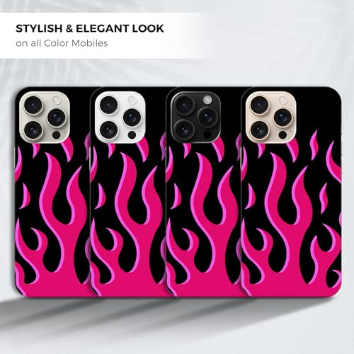 GlamCase for iPhone 16 Pro iPhone 16 Pro Case Pink Flames Design Printed Slim Sleek Cute Plastic Hard Snap on Protective