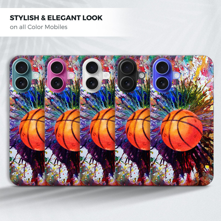 GlamCase for iPhone 16 iPhone 16 Case Vintage Color Basketball Design Printed Slim Sleek Cute Plastic Hard Snap on Prote