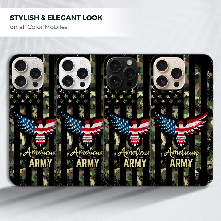 GlamCase for iPhone 16 Pro iPhone 16 Pro Case American Army Bald Eagle Flag Printed Slim Sleek Cute Plastic Hard Protect